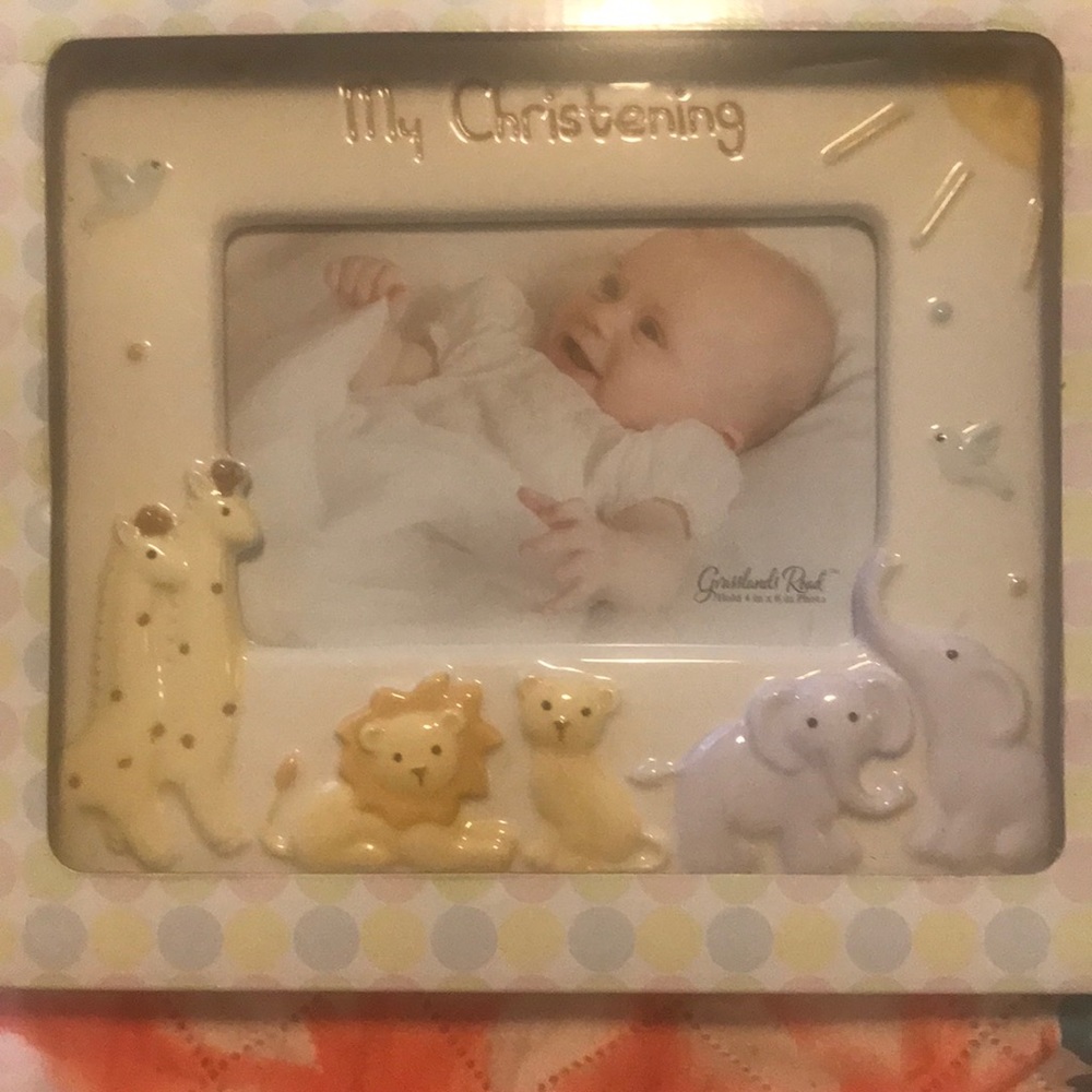 Grasslands Roads Ceramic Christening Photo  Frame